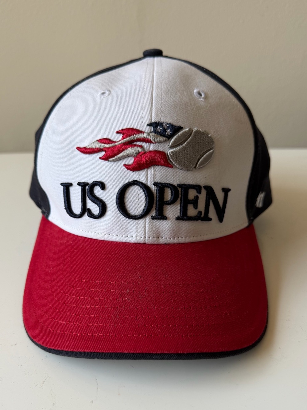 US Open Tennis Embroidered Hat Cap Red White Blue Adjustable 100% Cotton